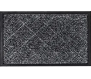 Doormat with textured pattern Dirt Catcher Rubber Door Mat Non-slip Suitable for Home Office Kitchen Mat 75x45cm