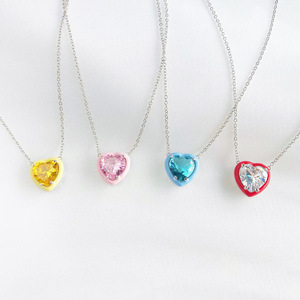 <span class=keywords><strong>Collier</strong></span> coeur de noël émail rose argent sterling 925 plaqué or 18 carats bijoux fins bonbons <span class=keywords><strong>collier</strong></span> <span class=keywords><strong>d</strong></span>'<span class=keywords><strong>amitié</strong></span> BFF pour les filles - Product Image 1