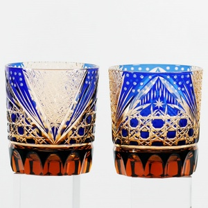<span class=keywords><strong>Verres</strong></span> à whisky de style japonais Edo Kiriko, coupés à la main, <span class=keywords><strong>verres</strong></span> à whisky à l'ancienne avec gravure de cylindre en cristal coloré - Product Image 6