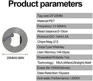 NFC Stickers Ntag213 25mm White Blank Circular NFC Tag Writable Programmable 144 Bytes Memory <strong>Access</strong> <strong>Access</strong> <strong>Control</strong> <strong>Cards</strong> - Product Image 6