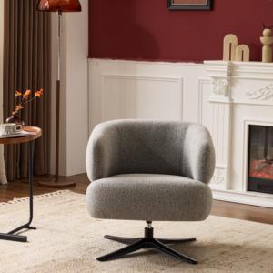 Sillón Giratorio de Masaje de Cuero Estilo Cuddle para Sala de Estar, Muebles para Balcones, Estudios y Salas de Estar - Product Image 2