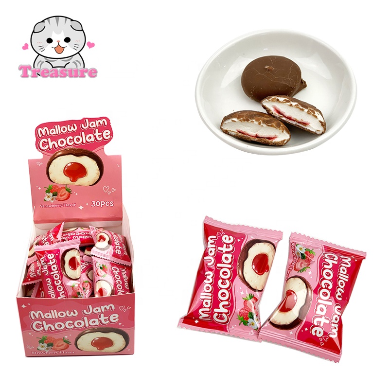 Strawberry Flavor Jam Marshmallow - OEM Chocolate Crust