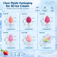 Barquette d'emballage en plastique PET personnalisée OEM pour crème glacée aux fruits 3D avec manchon en papier imprimé pour bâtonnets glacés et gelato aux fruits