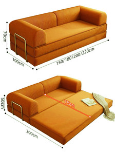 Sofá Modular Cuadrado de Estilo Francés |   Sofá Cama Convertible Plegable con Fundas Extraíbles y Lavables |   Envío Económico - Product Image 6