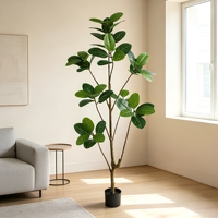 Arbre artificiel Ficus Banyan haute simulation, feuillage réaliste, plante décorative d'intérieur en pot, vente en gros