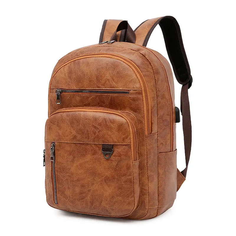 2022 designer cheap Vintage Popular OEM Mens College Leather Design Backpacks Manufacturers Leather back packs