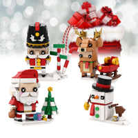 Kit de Bloques de Construcción MOC de Navidad con Cascanueces, Santa Claus, Alce y Muñeco de Nieve, Mini Adorno Decorativo para Escritorio, Regalo Perfecto para las Fiestas Navideñas