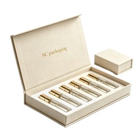 Boîte d'emballage pour échantillon de parfum de luxe, boîte cadeau en carton avec logo personnalisé, flacon à bille