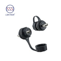 Adaptador de Conector USB Hembra Lshitech M20 IP68 a Prueba de Agua, Conector USB Tipo C para Conector Circular de Aviación