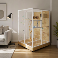 Cage à oiseaux durable et grande, volière en bois d'intérieur, maison à oiseaux pratique pour les perroquets, les animaleries et l'usage domestique