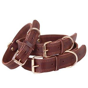 <span class=keywords><strong>Collar</strong></span> de perro de cuero de vaca resistente de lujo, collares para mascotas de <span class=keywords><strong>Color</strong></span> sólido, <span class=keywords><strong>Collar</strong></span> de perro ajustable con hebilla de Metal dorado - Product Image 1