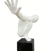 Fabrieksgemaakte grote sculptuur voor pretparken, decoratie van glasvezel, glasvezelhars, modieus design, hardlopende man kunst sculptuur