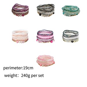 Bracelet extensible multicolore à perles superposées pour femme, accessoire de mode quotidien - Product Image 5