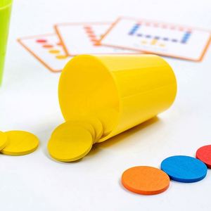 Sorting Toys Wooden Coins Matching Color Classification Stacking Cups Game With Flash Cards for Boys Girls Kids - Product Image 6