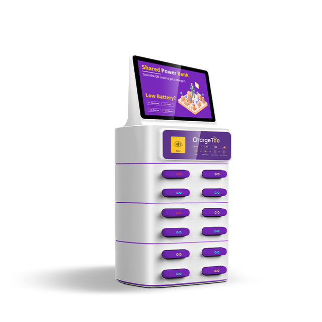Convenience Vending Battery Rental Station 12 Ports External Battery Outdoor Shared Power Bank