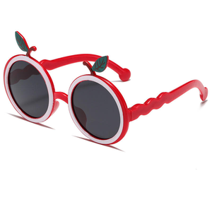 Lunettes de soleil pour enfants en forme de pomme 2026, personnalisables avec logo OEM, protection UVA/UVB/UVC, vente en gros - Product Image 3