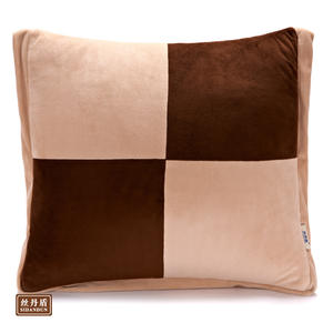 Almohada de felpa Sidandun, manta acolchada de color marrón a cuadros, cojín de color sólido para usar en el coche, sofá o cama - Product Image 2