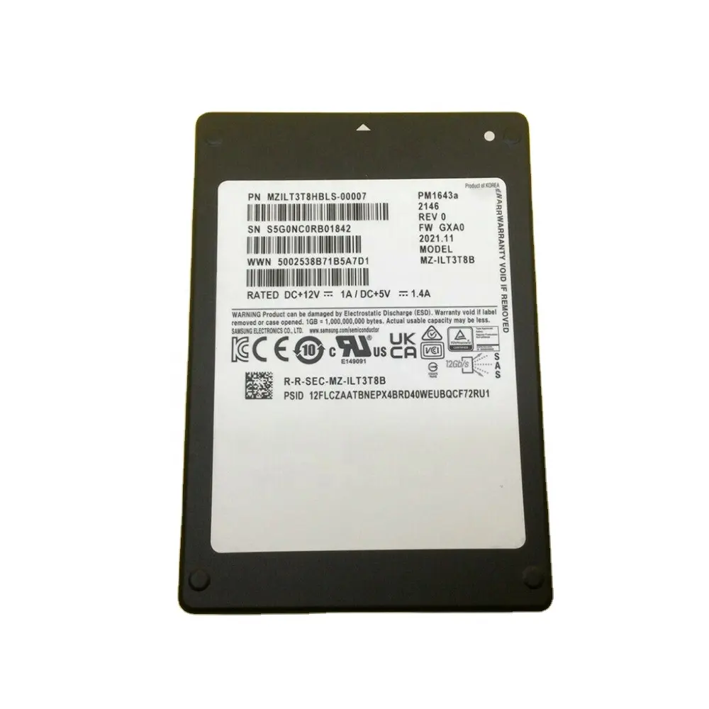 NEW Original PM1643A MZILT3T8HBLS-00007 For SAS Enterprise Server Solid State Drive 2.5 3.84T