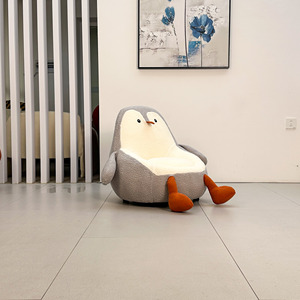 Chaise Lounge Chair informal en forma de pingüino, silla de felpa para niños, sofá individual cómodo para muebles de sala de juegos para niños - Product Image 4