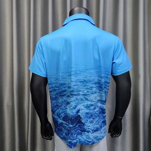 เสื้อโปโลผู้ชายแขนสั้นแบบแห้งเร็ว ระบายอากาศได้ดี ป้องกันแสงแดด UPF 50 สำหรับผู้ใหญ่ พิมพ์ลายดิจิตอลตามสั่ง OEM เหมาะสำหรับกอล์ฟ ทีมงาน เดินป่า ตกปลา - Product Image 2
