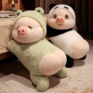 Oreiller animal Kawaii Poupée cochon en peluche Animaux en peluche Grenouille panda Transformer en peluche cochon