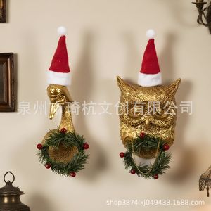Decoración de Pared de Resina con Forma de Pantera Dorada Qi Hang, Decoración Navideña para la Entrada del Hogar - Product Image 4