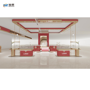 Vitrine de luxe en bois et verre avec éclairage LED pour la décoration de bijouterie, mobilier de magasin de bijoux - Product Image 1