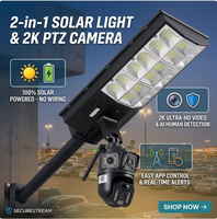 Farola Solar para Exteriores IP65, Impermeable, con Monitoreo Remoto Móvil, Farola Solar con Cámara
