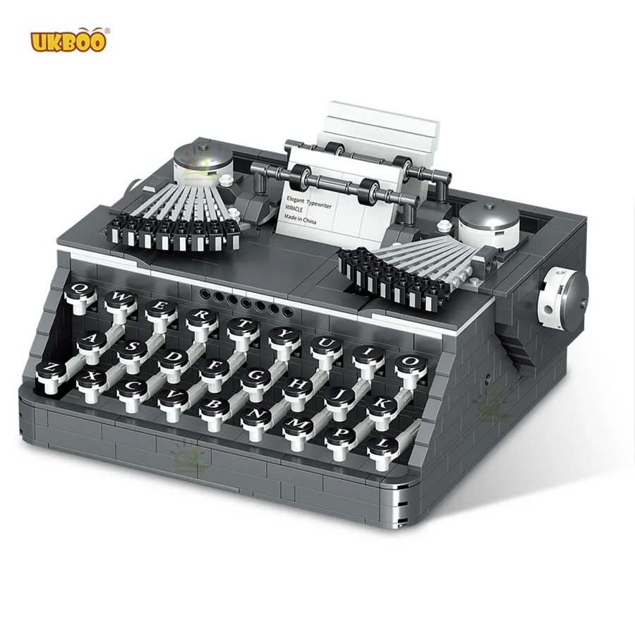 Free Shipping UKBOO 1136PCS Latest Fan-Designe Lego-Compatible Retro Assembly Decoration Ornaments Typewriter Building Block Toy