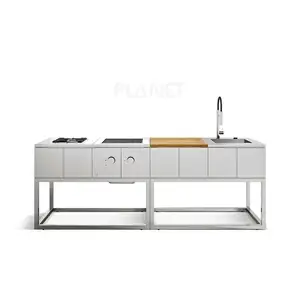 2024 Modern Stainless Steel High Quality Kitchen Design Modulate Outdoor Kitchen Cabinet Apartment