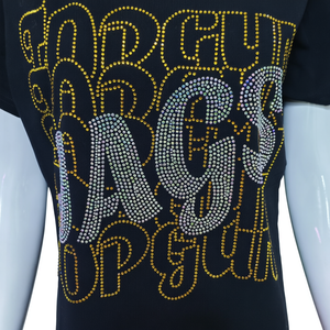 Applique thermocollante en strass à motif coucher de soleil, lettrage en strass à effet dégradé arc-en-ciel, transfert de <span class=keywords><strong>mots</strong></span> pour T-shirt, vêtements et DIY - Product Image 3