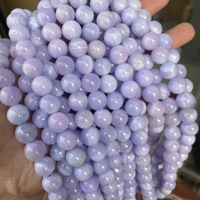 Perles rondes en jade violet lavande polies de 6 à 12 mm pour la fabrication de bijoux de mode DIY, bracelets, colliers, artisanat fait main, cadeaux de fête