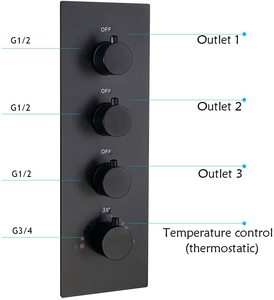 <span class=keywords><strong>Cartouche</strong></span> de robinet mélangeur <span class=keywords><strong>thermostatique</strong></span> en laiton pour douche, 3 sorties, à commande simultanée de la pression de l'eau - Product Image 2