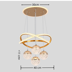 Lámpara Colgante Circular Acrílica Contemporánea para Sala de Estar Moderna, Lámpara de Araña <span class=keywords><strong>LED</strong></span> de Tamaño Mediano <span class=keywords><strong>con</strong></span> <span class=keywords><strong>Luces</strong></span> Colgantes Lineales - Product Image 2