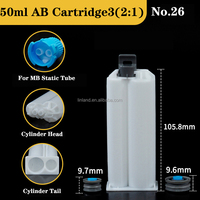 Prix d'usine, seringue à double canon de 50 ml, 2:1, pour la distribution de colle AB, cartouche en plastique, cylindre