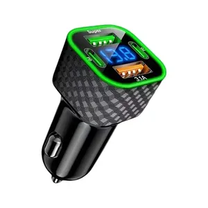 อะแดปเตอร์ชาร์จเร็ว 4 in 1 380W พร้อมจอแสดงผลดิจิตอล สำหรับชาร์จโทรศัพท์ในรถยนต์ ช่องเสียบ USB+Type-C - Product Image 1
