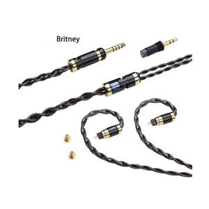 Yongse <span class=keywords><strong>Britney</strong></span> 20Awg câble d'écouteur de mise à niveau en argent Sterling commutable par défaut 3.5mm + 4.4mm prise 2pin 0.78 + câble à broches MMCX - Product Image 2