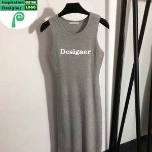 Frühling Neue Mode Damenkleid Rundhals Ärmellos Designer Abendkleid Casual für Damen Kleider - Product Image 1