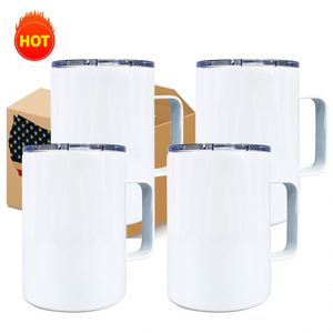 White Vacuum <b>Insulated</b> <b>Mug</b> Stainless Steel Sublimation Travel 12oz Coffee Camping Tumbler <b>Mugs</b> with Spill Proof Lid - Product Image 1