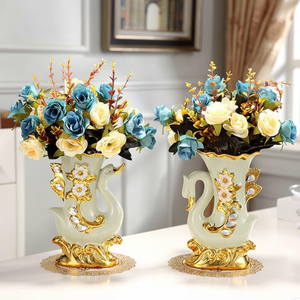 Vases décoratifs en céramique de ferme de qualité différente Vases nordiques en détresse Finition sable beige Faux Vase floral - Product Image 1