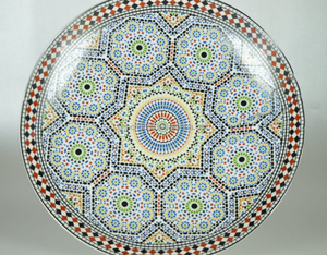 2025 plat en porcelaine marocaine décoré motif marocain assiette à motif mosaïque en céramique assiettes traditionnelles marocaines - Product Image 2