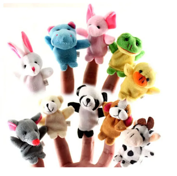 Cute Cartoon Animal Finger Puppet Drop Shipping Plush Toys Child Baby Favor Dolls Tell Story Props Boys Girls Finger Puppets