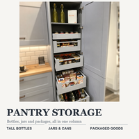 Lemari Dapur Abu-abu dengan Keranjang Kawat yang Dapat Ditarik, Lemari Penyimpanan Tinggi Kustom dengan Pintu Shaker untuk Proyek Dapur Villa
