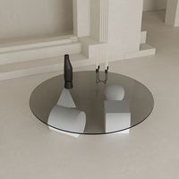 Table basse en verre trempé de style créatif et luxueux avec cadre en métal rond, design ultra-minimaliste moderne pour salon