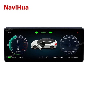 มาตรวัดความเร็ว LCD Navihua จอแสดงผล LCD แดชบอร์ด Android Auto มาตรวัดดิจิตอล เครื่องเล่น DVD ในรถยนต์ Android สำหรับ Tesla Model 3 Model Y - Product Image 5