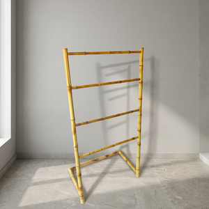 Porte-serviettes de bain en bambou au design moderne, meuble de rangement démontable 60x35x100cm, marque Dekor Asia, pour la maison, l'hôtel, l'appartement, la salle de bain - Product Image 3