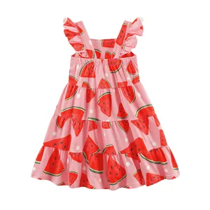 Manufacture Promotion Best Deal Organic Cotton Soft Girls Dresses Custom Printed Bamboo Kids Dress Baby Clothes