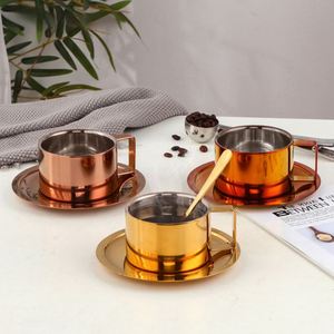 Vente en gros de tasses à thé et à café en acier inoxydable personnalisées avec logo, avec plateau et poignée, pour la maison, le bureau, le restaurant - Product Image 3