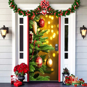 Decoración navideña para el marco de la puerta, telón de fondo navideño, decoración colgante para la puerta, decoración para fiestas de Año Nuevo, tapiz para el marco de la puerta - Product Image 1