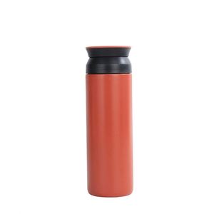 แก้วน้ำ Element Cup ดีไซน์ญี่ปุ่น ขนาด 500 มล. แบบสองชั้นเก็บความร้อน ผลิตจากสแตนเลส 304 พร้อมหูจับและฝาปิดแบบแบน สำหรับกาแฟและชา - Product Image 2